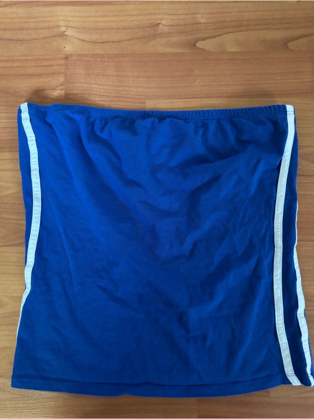 Y2K Style Blue & White Sporty Summer Tube Top